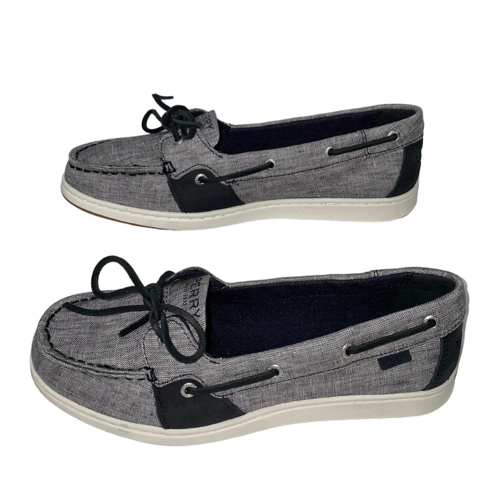 SPERRY Coastfish One Eye Boat Shoe Women's size 8.5 Two Tone Black